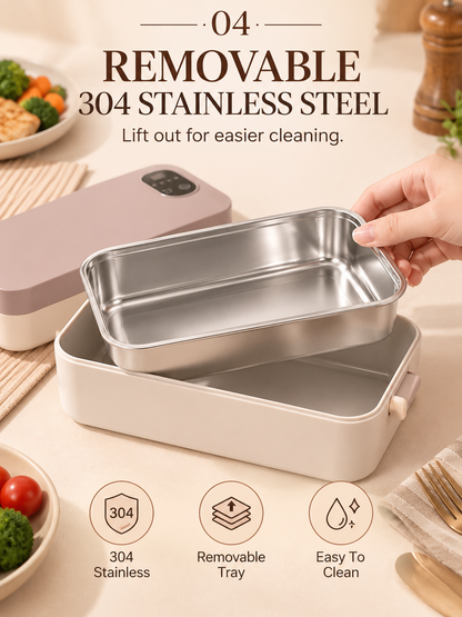 🎀RECHARGEABLE🍱⚡ Portable electric lunch box with self-heating 🔋🌡️