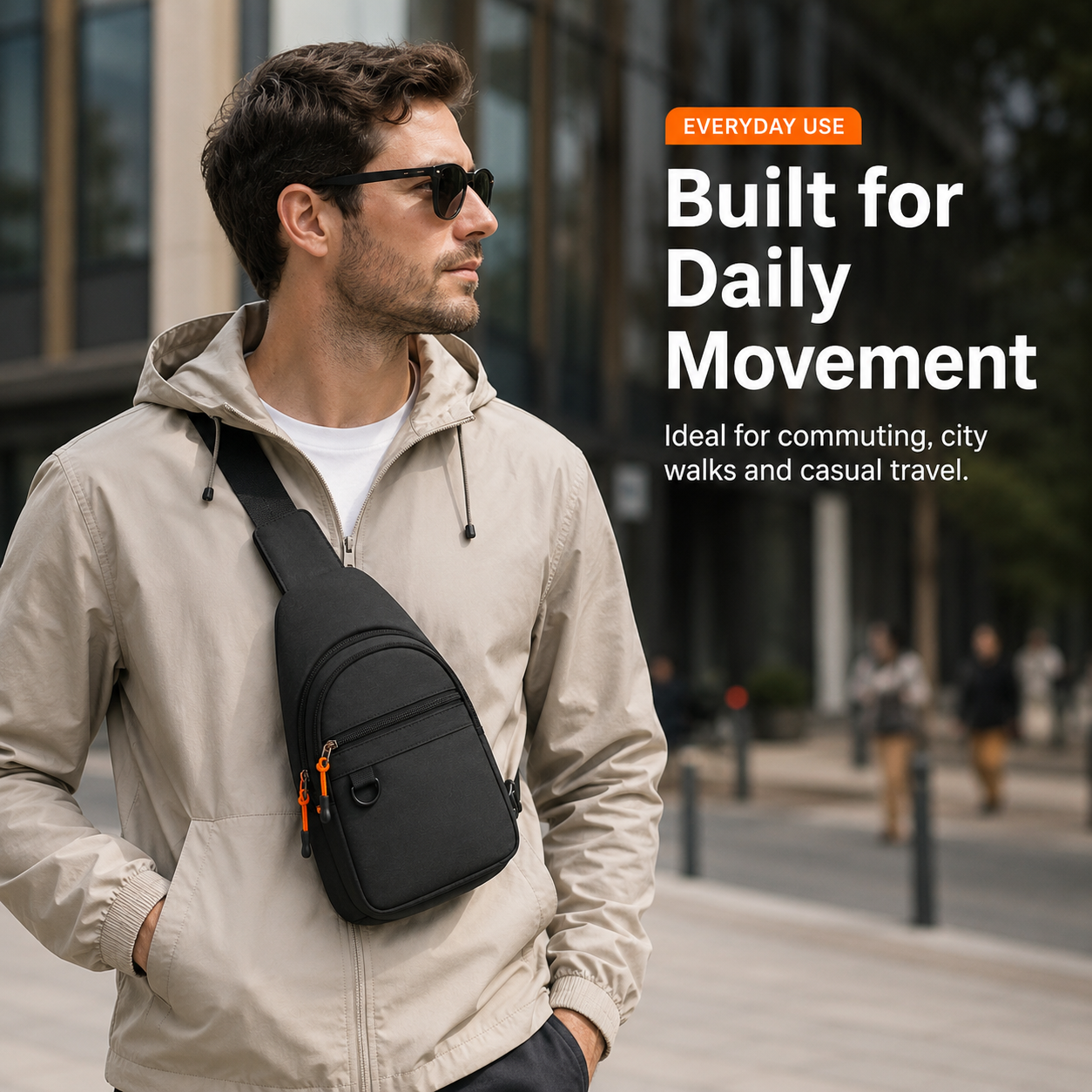 Waterproof Multi-pocket Crossbody Sling Bag