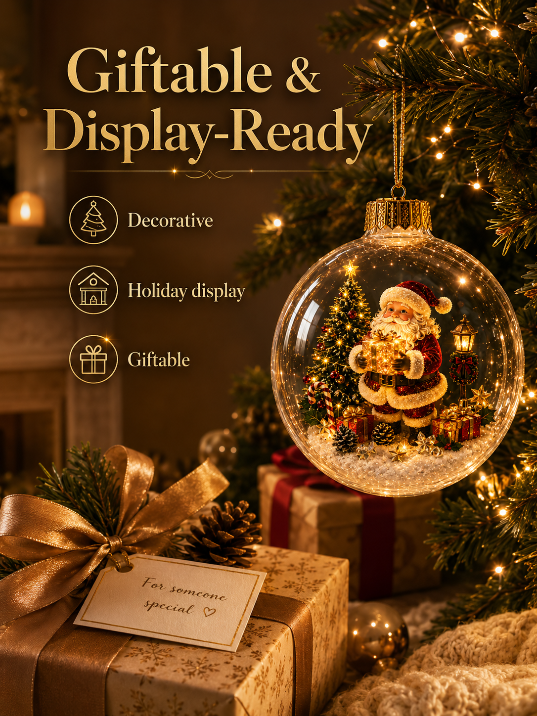 ✨ Magical Illuminated 3D Christmas Baubles – Bring Your Tree to Life!