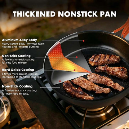🔥HOT SALE 49% OFF🍳2026 Pro Outdoor Camping Cookware: 3-in-1 Ultra-Light Pots, Pans & Kettle Set! 🏕️🛒