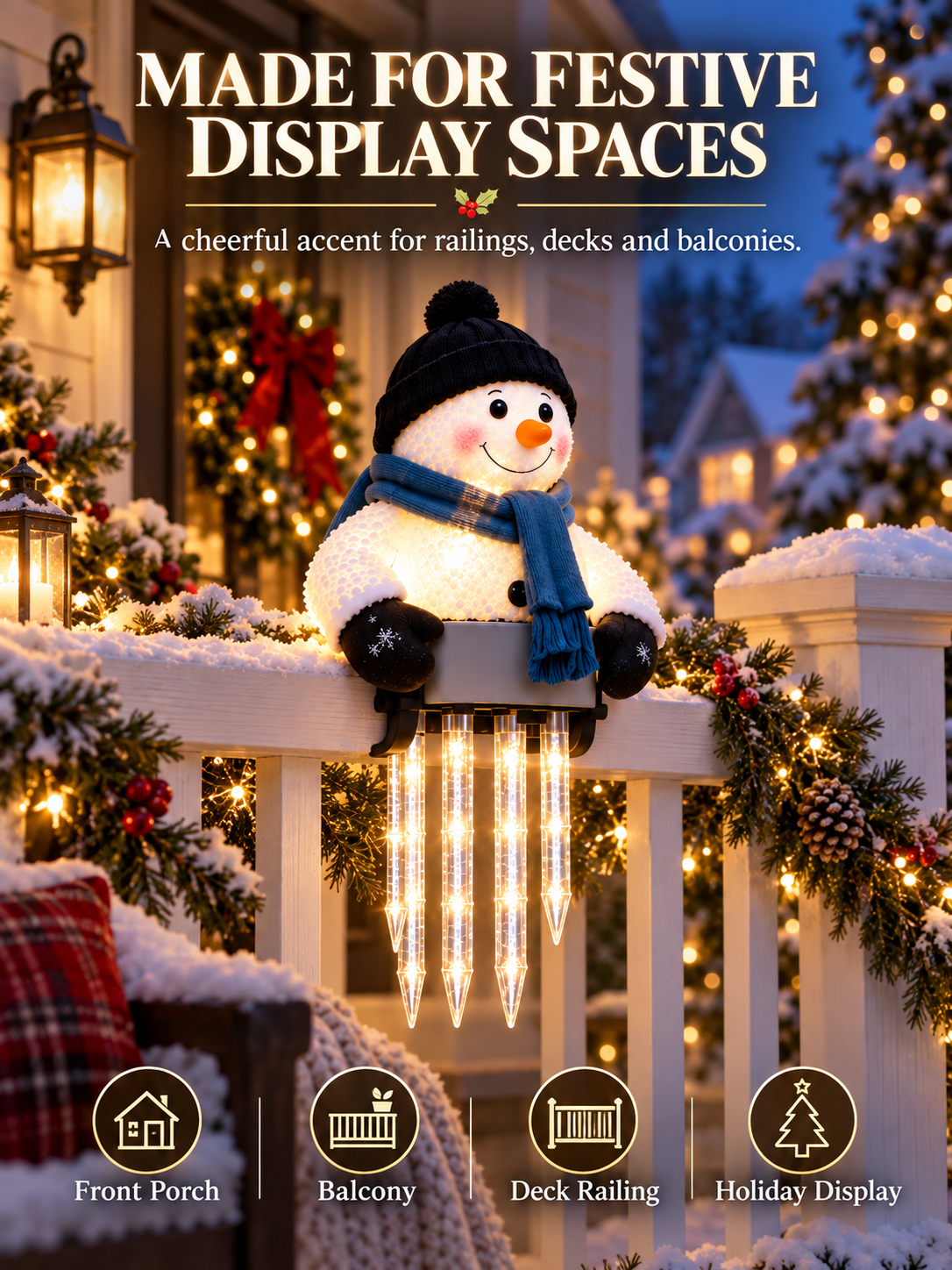 ☃️Snowman Railing Christmas Light