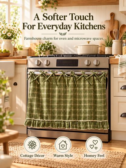 🧺 Handmade Oven Skirts | Farmhouse Kitchen Décor🔒 Heat-Resistant | 🎀 Effortless Install | ✨ Hide Clutter & Elevate Style