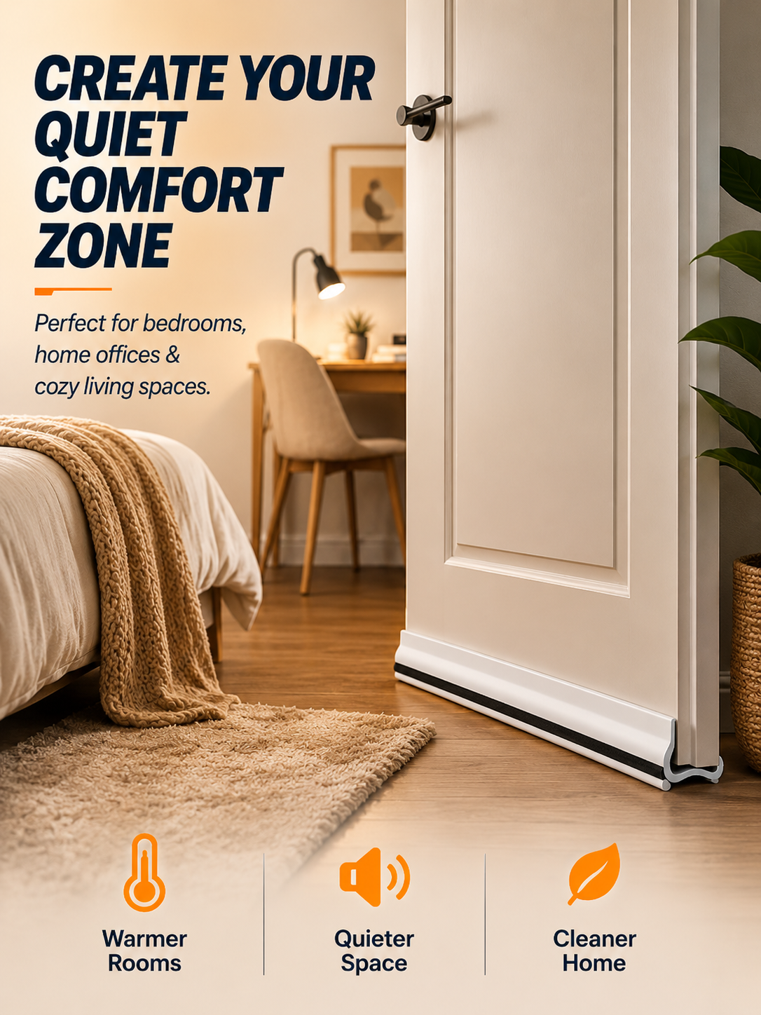 ❄️ Stop Cold Drafts From Entering Your Home – Triple Seal Door Weather Strip