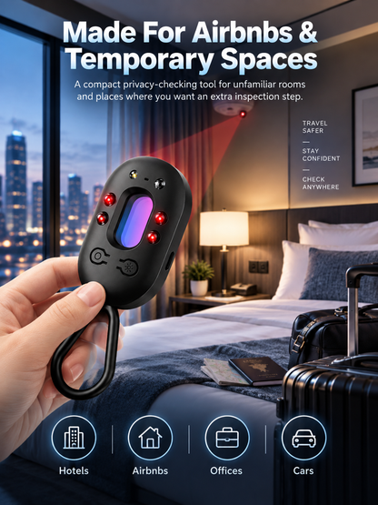 🕵️ Portable Hidden Camera Detector – Infrared Anti-Spy Privacy Scanner