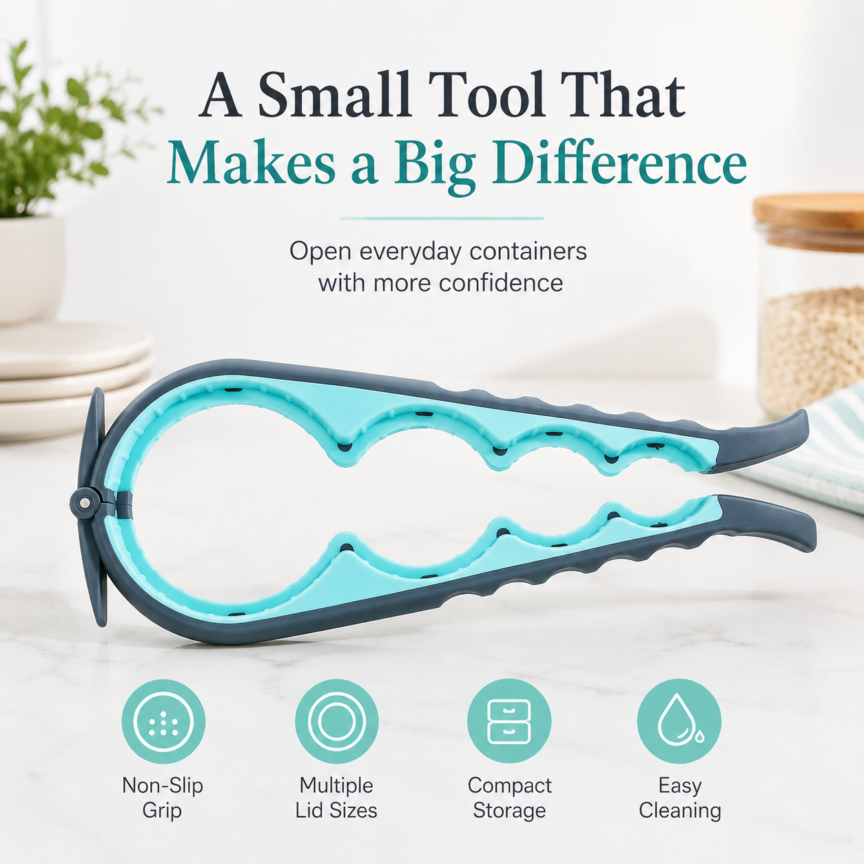 5-in-1 Easy-Grip Jar Opener Set for Weak Hands