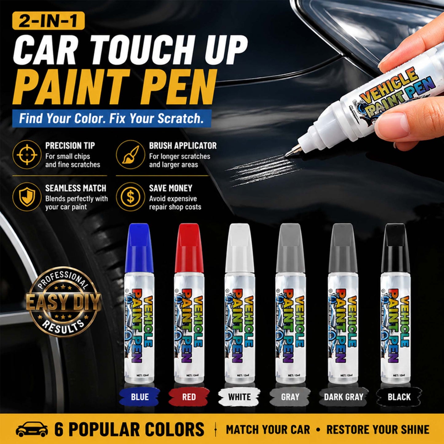 🔥 50% OFF TODAY |🚗 Car Scratch Repair Pen – Quick Touch Up Paint For Car Scratches