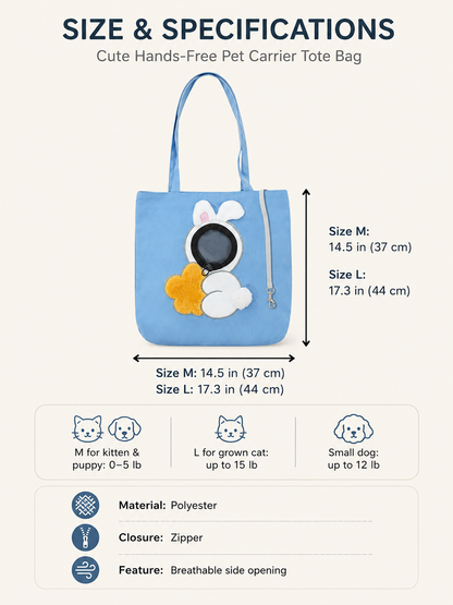 🐾 Cozy Carry Pet Tote with Peek-Out Head Opening