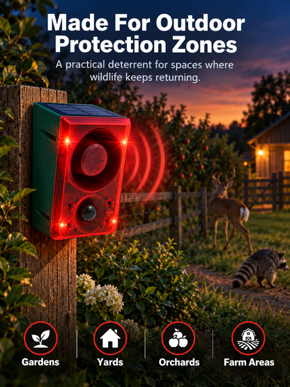🚨 Solar-Powered Outdoor Motion Alarm – Remote-Controlled Farm & Garden Security Siren