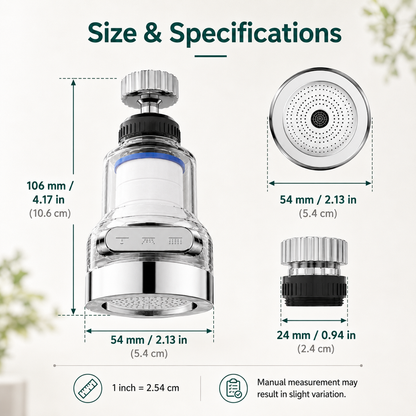 🚰360° Rotating Faucet Filter Attachment — 6-Layer Purification & 3 Water Flow Modes