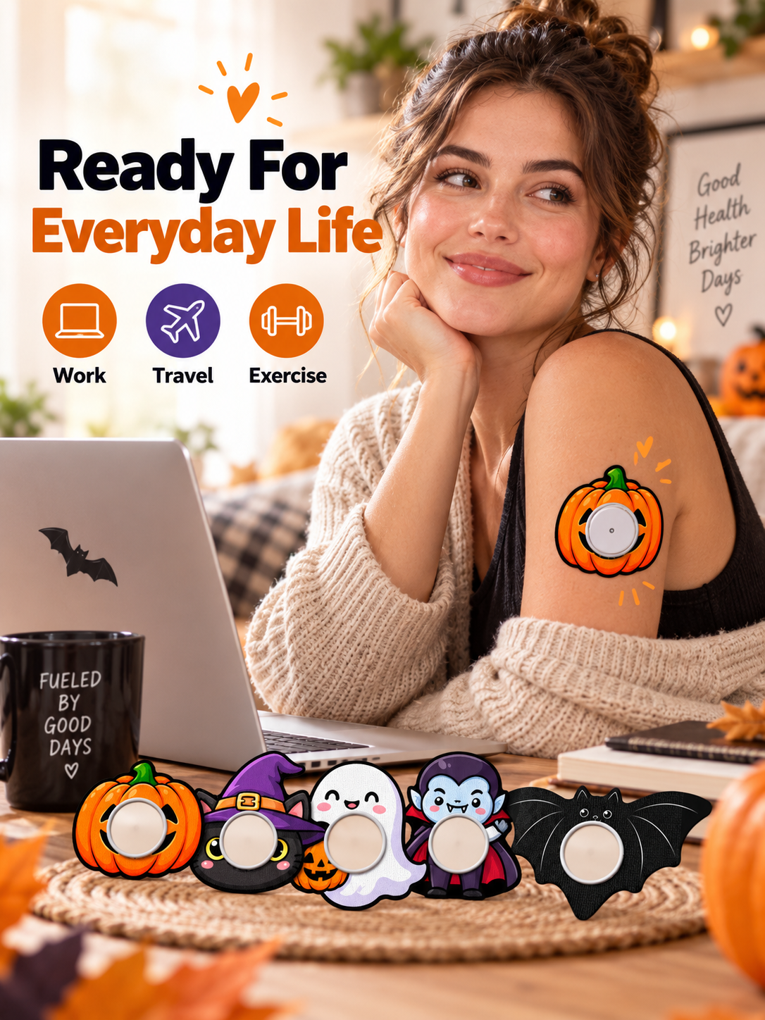 💙 FreeStyle Libre 1 CGM Sensor Adhesive Overpatch – Decorative 5-Pack Support Patches