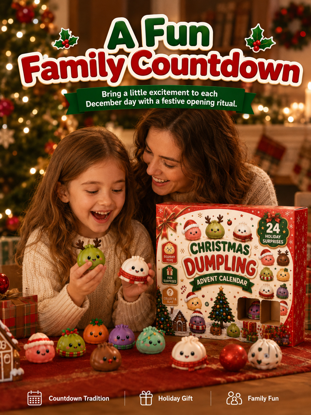 🎁Mini Dumpling Squishy Advent Calendar