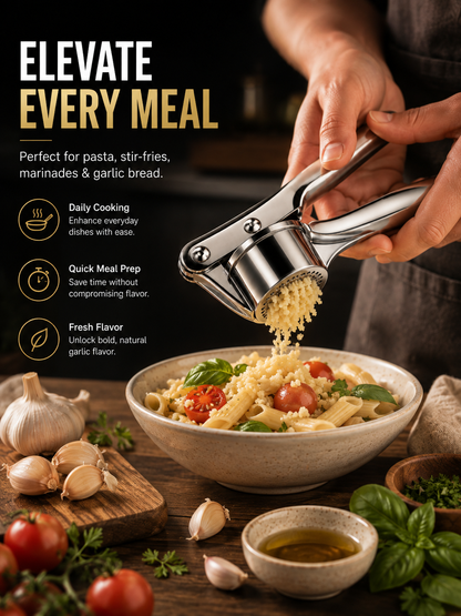 🧄 Heavy-Duty Stainless Steel Garlic Press – Fresh Minced Garlic in Seconds