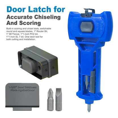 🔨 Door Latch Installation Kit – Precision Mortise Tool for Fast & Accurate Door Lock Installation, Fits Square & Round Deadbolts, 1-3/8" & 1-3/4" Doors