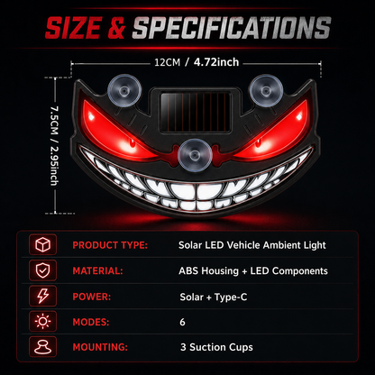 Demon's Eye – Solar LED Car Ambient Light with Dynamic Glow