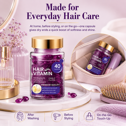 Hair Vitamin Capsules Infused with Violet Vitamins & Argan Oil for Color-Treated 💇‍♀️