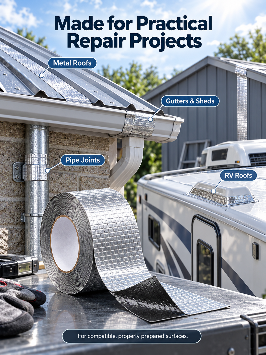 🛠️ Heavy-Duty Butyl Waterproof Repair Tape