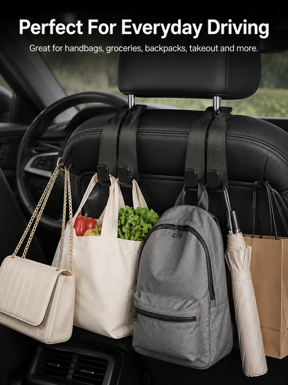 🚗2-in-1 Car Headrest Hook &amp; Phone Holder