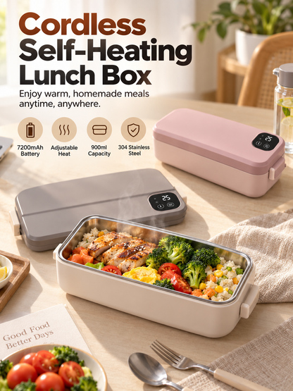 🎀RECHARGEABLE🍱⚡ Portable electric lunch box with self-heating 🔋🌡️