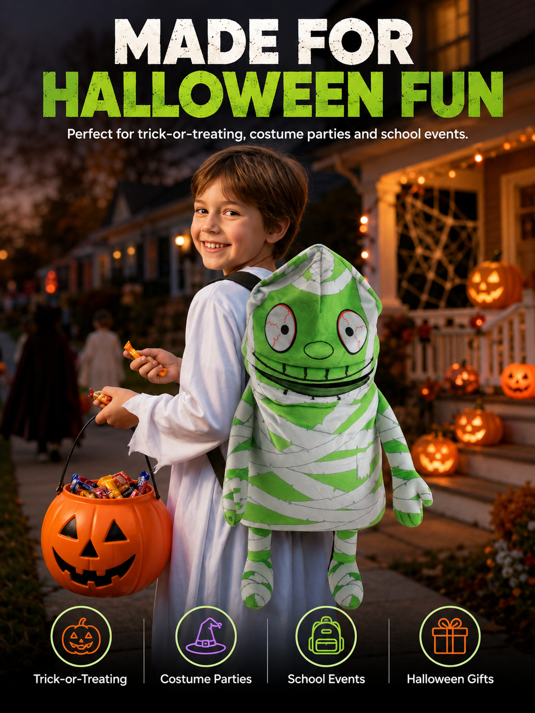 Musical Animated Mummy Children's Halloween Trick or Treat Bag