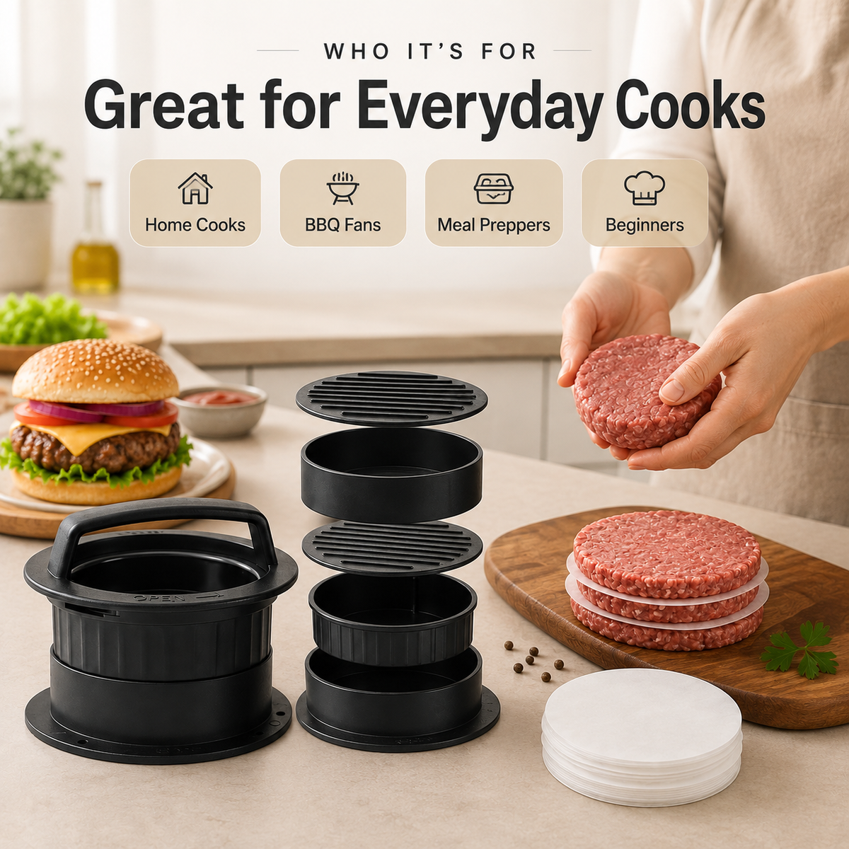 🔥 Burger Patty Press Kit – 30% OFF