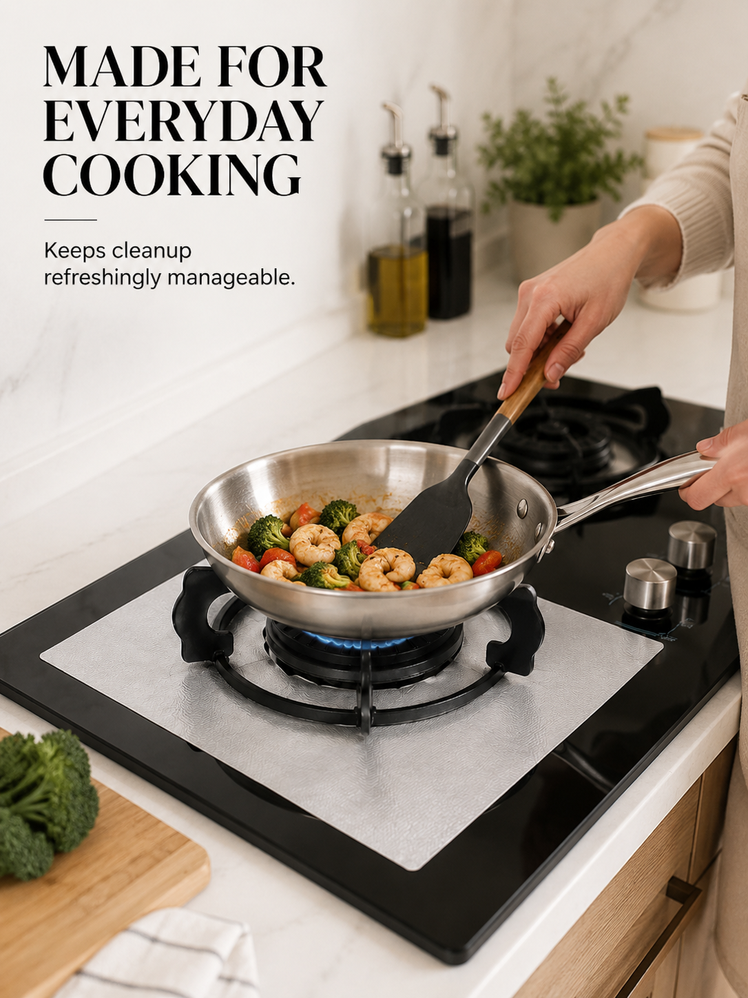 4-Piece Reusable Non-Stick Gas Stove Burner Covers – Heat-Resistant & Washable
