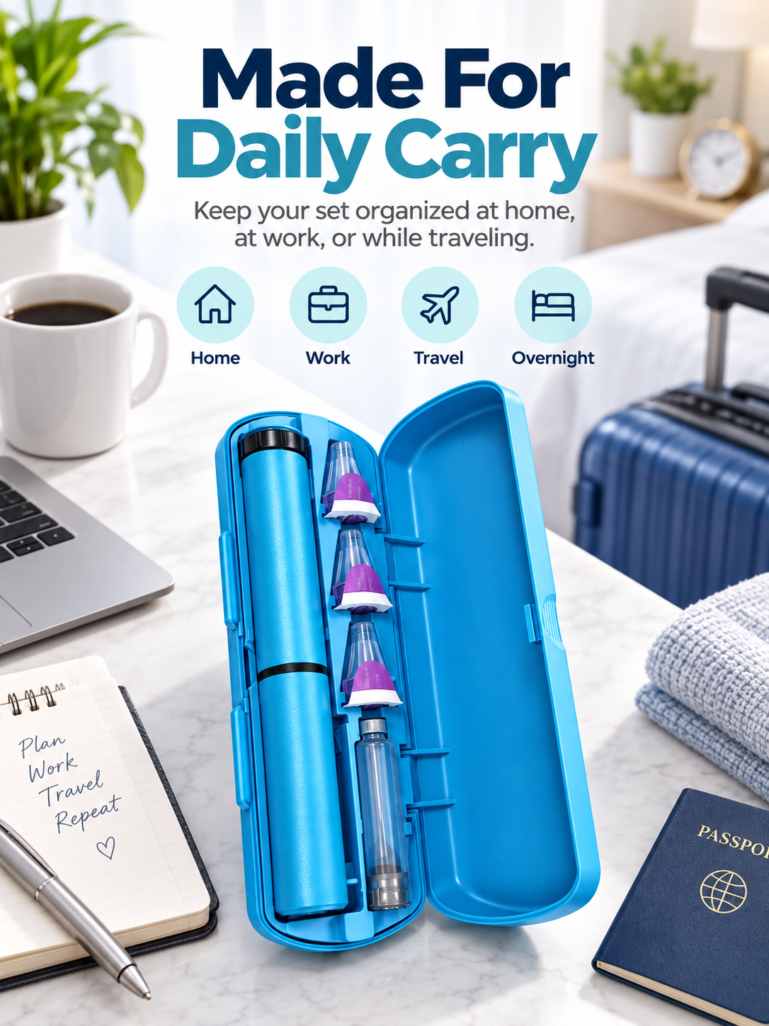 💉 60IU Injection Pen & Hardshell Carry Case Set – Organized Travel Storage Kit