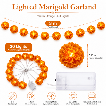 🎃Holiday Trend🌼 Marigold Flower String Lights