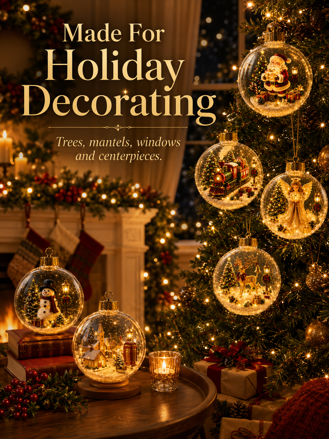 ✨ Magical Illuminated 3D Christmas Baubles – Bring Your Tree to Life!