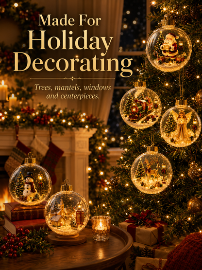 ✨ Magical Illuminated 3D Christmas Baubles – Bring Your Tree to Life!