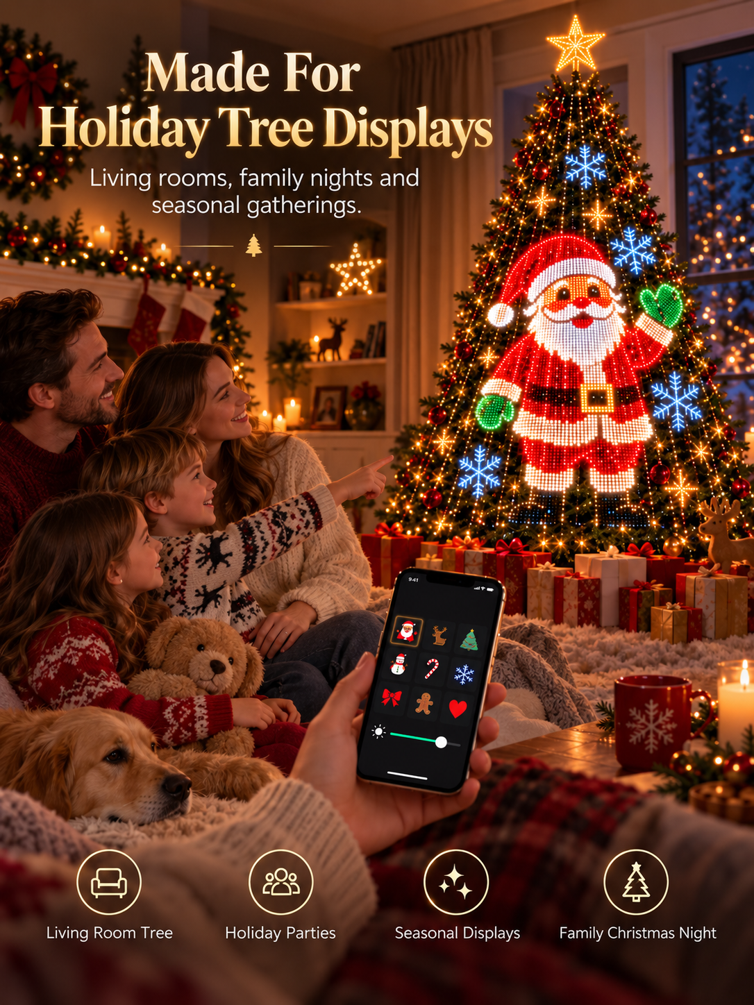 🎄 Smart Animated Christmas Tree Lights | App-Controlled LED Holiday Display ✨