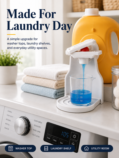 🧺 No-Drip Laundry Detergent Dispenser Cup Holder & Drip Tray