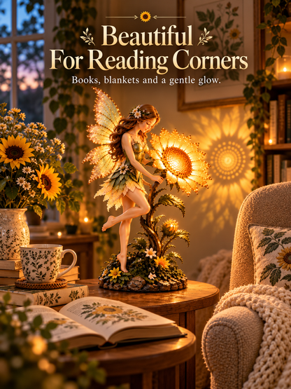 🧚 Enchanted Sunflower Fairy Lamp – Warm Glow Fantasy Table Decor