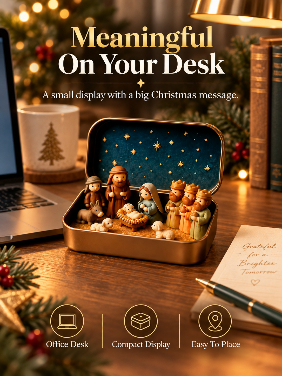 Daily 1000+ Sold｜Mini Christmas Nativity Set in Tin Box