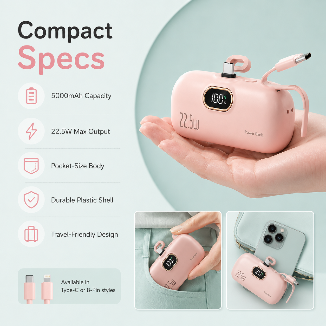 🔋 Mini Direct-Plug Power Bank