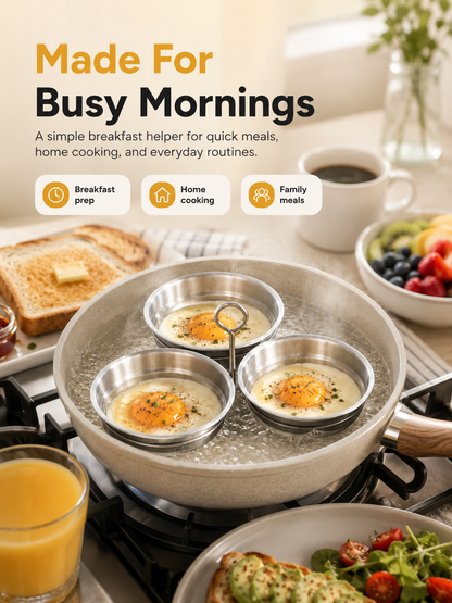 🍳 3-Cup Stainless Steel Egg Steamer