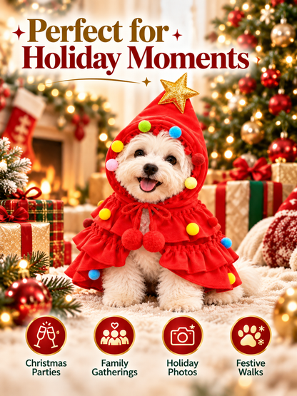 🐶🎄Christmas Tree Pet Cloak Costume for Dogs and Cats