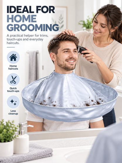 ✂️ Haircut Cape with Catcher – Adjustable Hair Cutting Umbrella for Home & Salon
