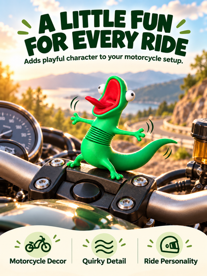 🦎 A Little Wobble. A Big Laugh – Wobbling Lizard Motorcycle Decoration