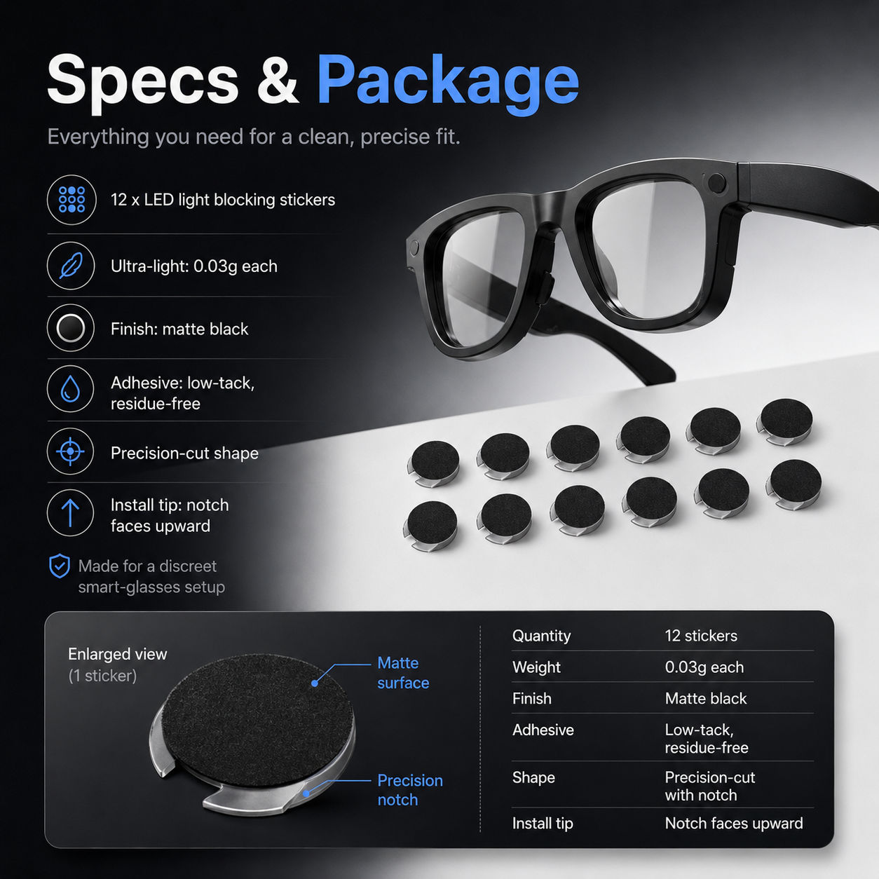 🔥Buy More Save More🔥LED Light Blocking Stickers - Laser-Cut, Low-Tack Restickable Covers (12 Pieces)