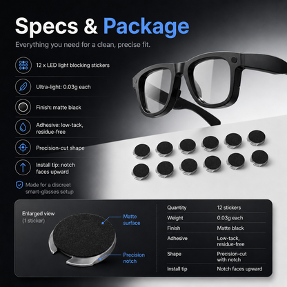 🔥Buy More Save More🔥LED Light Blocking Stickers - Laser-Cut, Low-Tack Restickable Covers (12 Pieces)