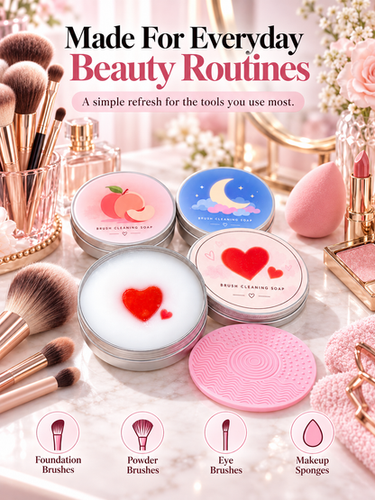 🫧 Makeup Brush Cleaning Soap – Portable Deep-Clean Brush & Sponge Cleanser