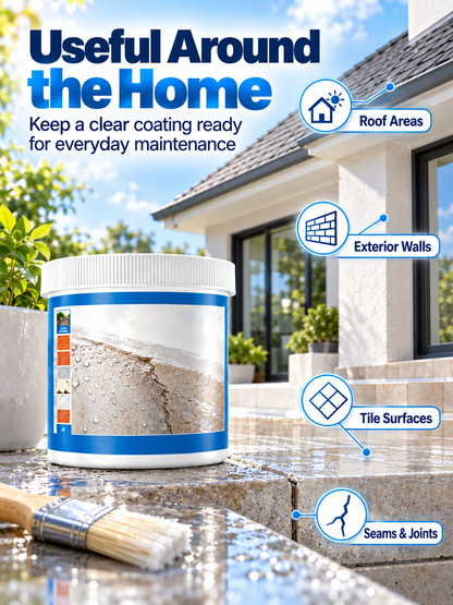 💧 Clear Waterproof Repair Sealant – Invisible Brush-On Leak Protection for Roofs, Tiles & Walls 🏠✨