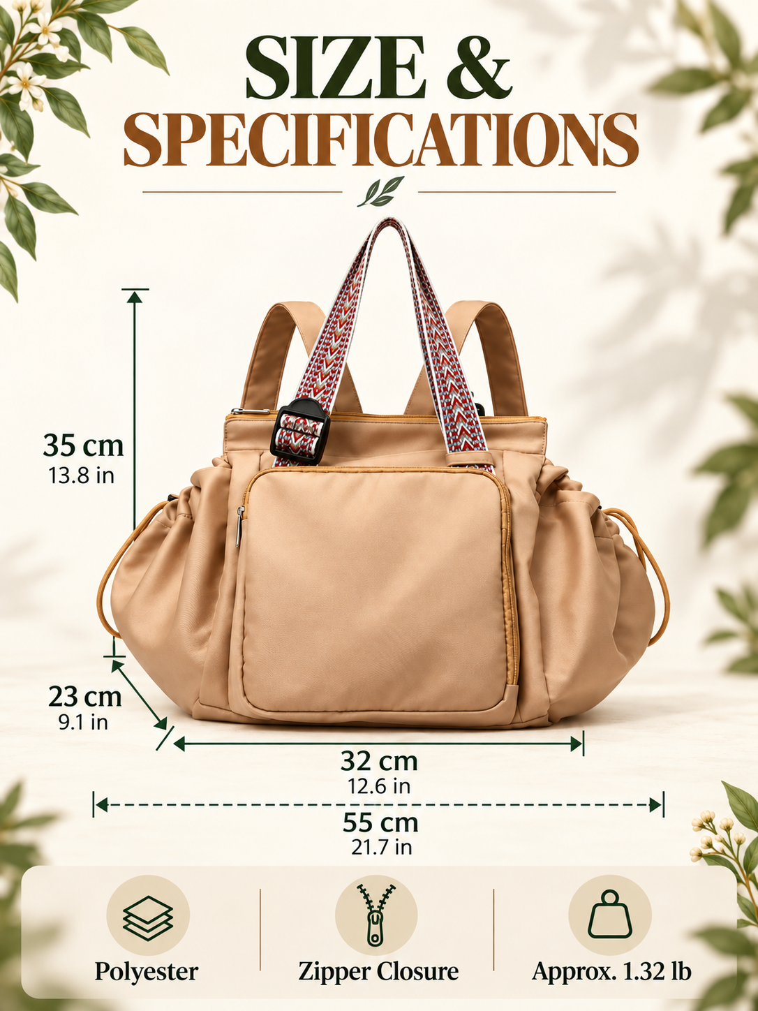 Expandable Tote Bag for Women – Large Capacity Multi-Pocket Work & Travel Bag