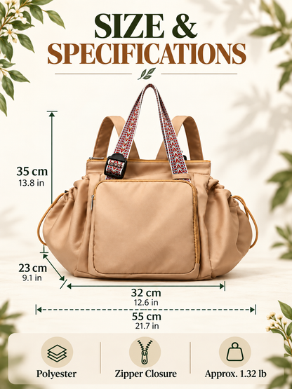 Expandable Tote Bag for Women – Large Capacity Multi-Pocket Work & Travel Bag