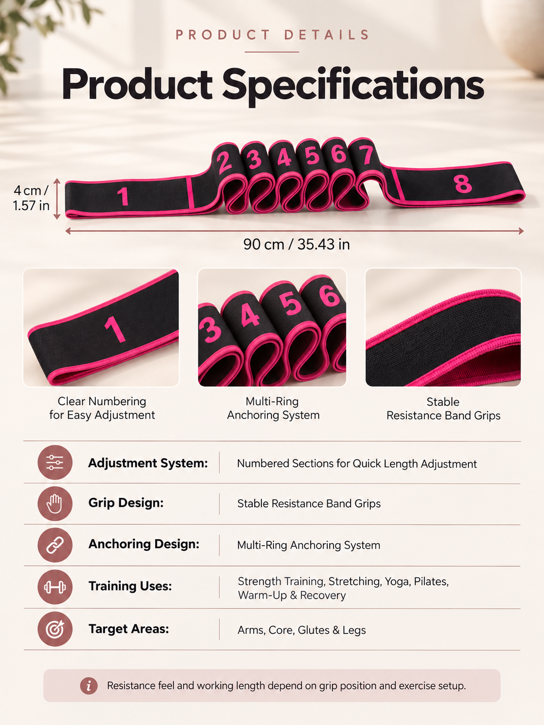 Multi-Ring Resistance Bands for Stretching & Training