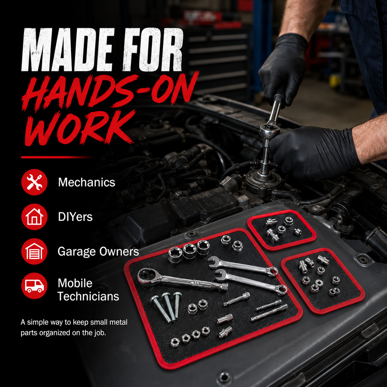 🔧 Flexible Magnetic Tool Holder Mat Set