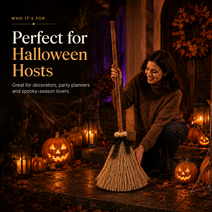 🧹 Animated Witch Broom Halloween Decor