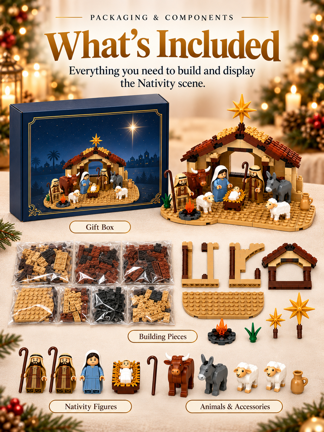 🔥 Build The Christmas Story – Nativity Scene Building Block Set