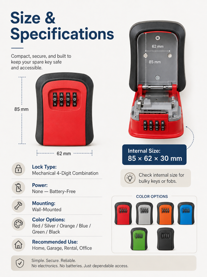 Never Get Locked Out Again 🔐 | 4-Digit Wall-Mounted Key Lock Box