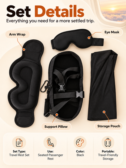 ✈️ Arm-Wrapping Travel Sleep System – Wraparound Comfort & Eye Coverage